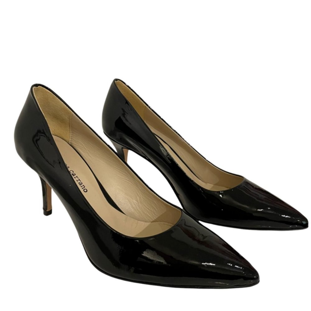 Andrea Carrano Black Patent Leather Pumps NWB
